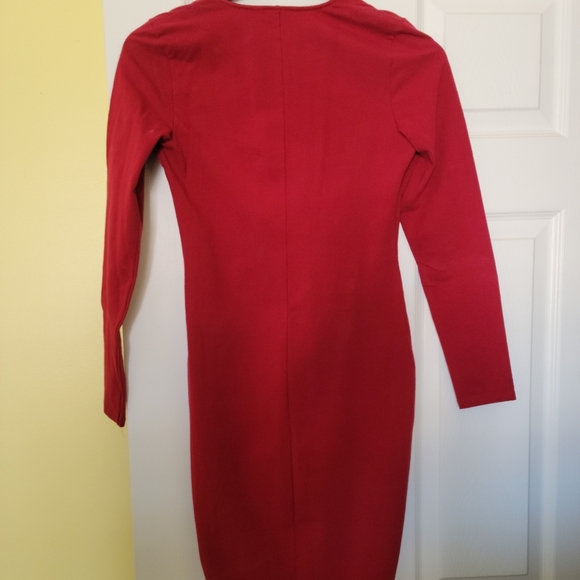 Express strechy cotton dress size US S burgundy - Picture 2 of 4